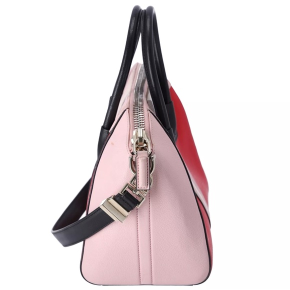 GIVENCHY Antigona Small Satchel Sugar Goatskin Tri-Color Red Pink Black - Picture 10 of 12